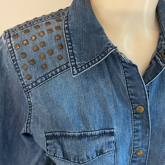 INC Denim Studded & Snap up Shirt . - Picture 4 of 10